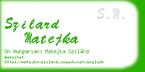 szilard matejka business card